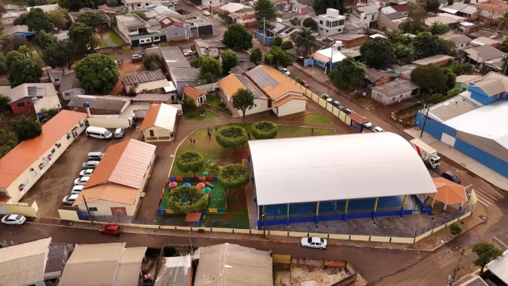 Vista aérea da sede da Associação Fraternidade Aliança em Foz do Iguaçu
