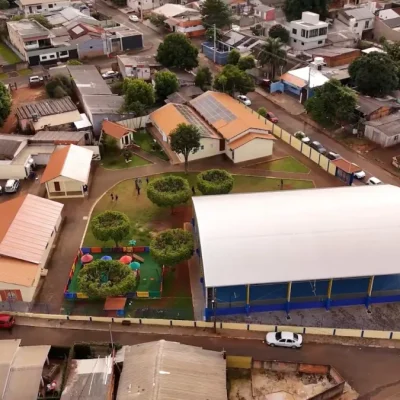Vista aérea da sede da Associação Fraternidade Aliança em Foz do Iguaçu